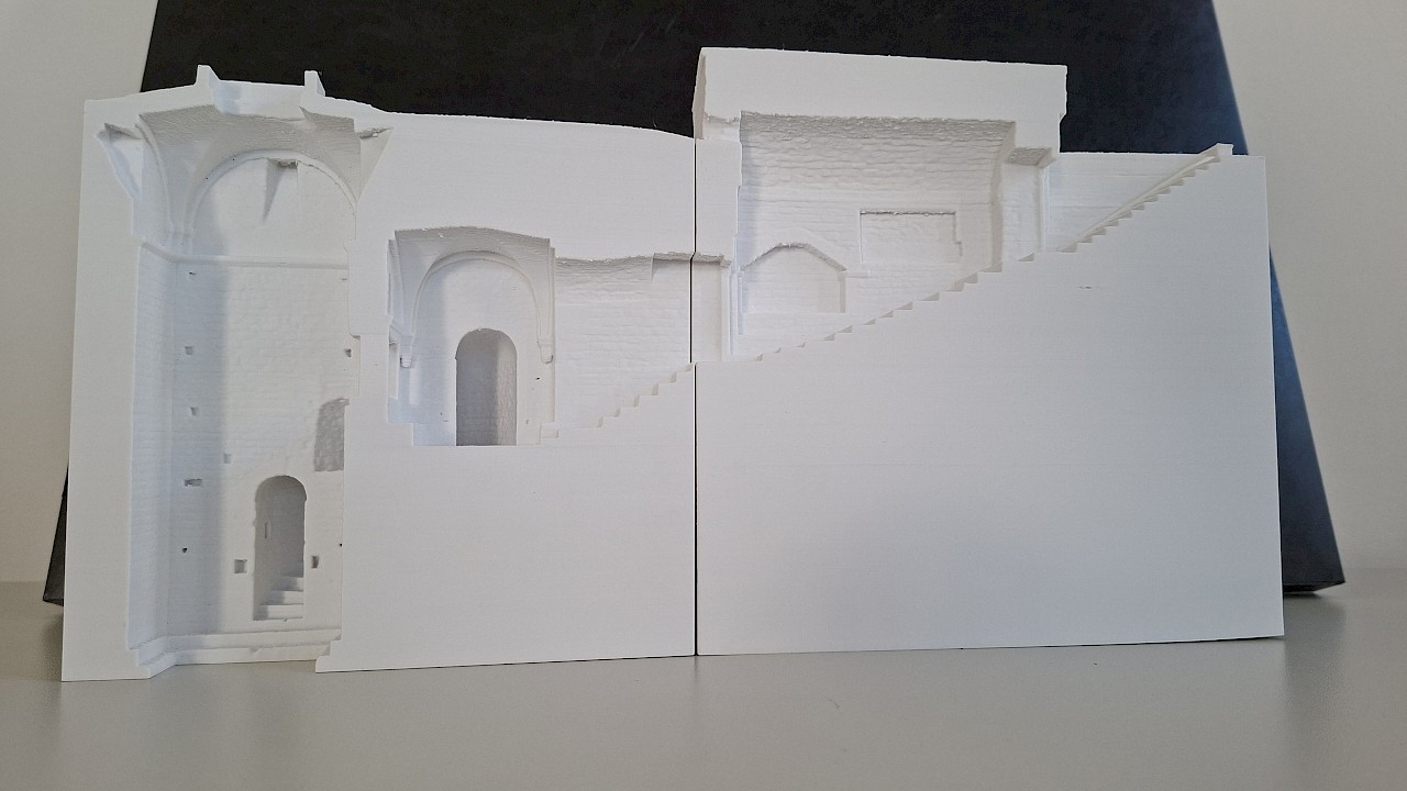 Modell der Mikwe in Speyer, 3D-Druck, Büro NILS BOECHER, GDKE, Welterbesekretariat