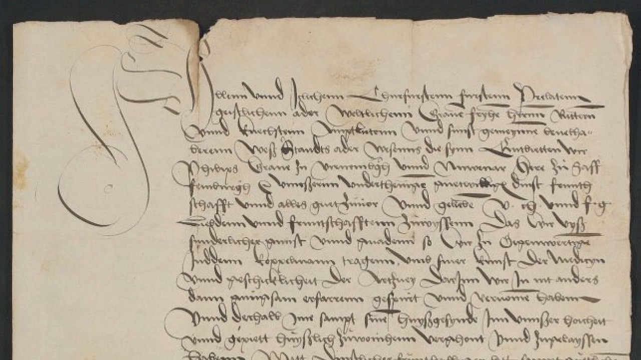 Urkunde Wertheim, Staatsarchiv, F-US 6, Nr. 551a, © Landesarchiv Baden-Württemberg, Staatsarchiv Wertheim, F-US 6, Nr. 551a