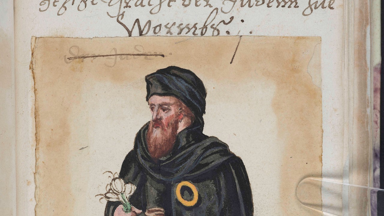 Darstellung eines Juden, © Universitäts- und Landesbibliothek Darmstadt Neue Wormser Judenordnung