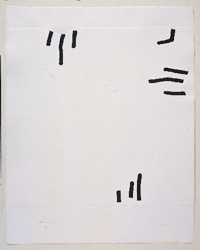 Siebdruck und Prägetiefdruck auf handgeschöpftem Eskulan-Büttenpapier; Inv. Nr. GS 1998/54/10