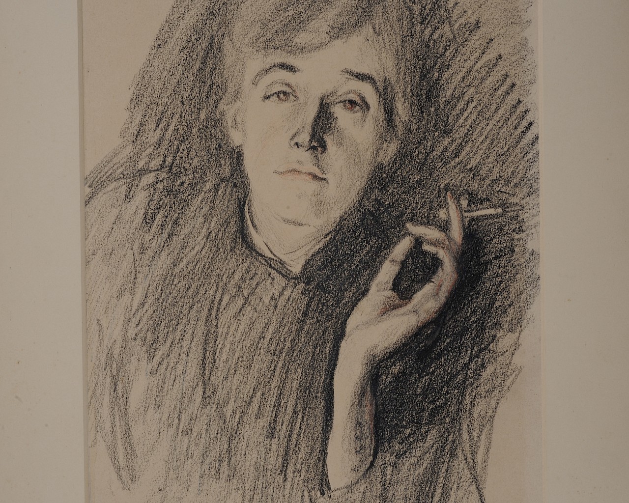 Nini mit Zigarette, 1896, Kohle/Bleistift/Papier