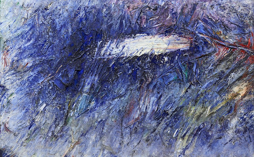 Gerhard Hoehme, Bekenntnis zum Romantisch-Expressiven, 1957/58, Öl/Nessel, Inv.-Nr. 88/2