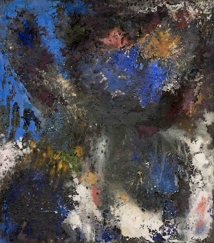 Otto Greis, Blauer Aufbruch, 1952, Mischtechnik/Leinwand, Inv.-Nr. MP 2001/1