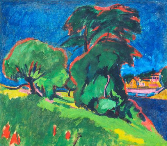 Ernst Ludwig Kircher, Landschaft bei Moritzburg, um 1910, Öl/Leinwand, Inv.-Nr. DL 2024/9, Dauerleihgabe aus Privatbesitz