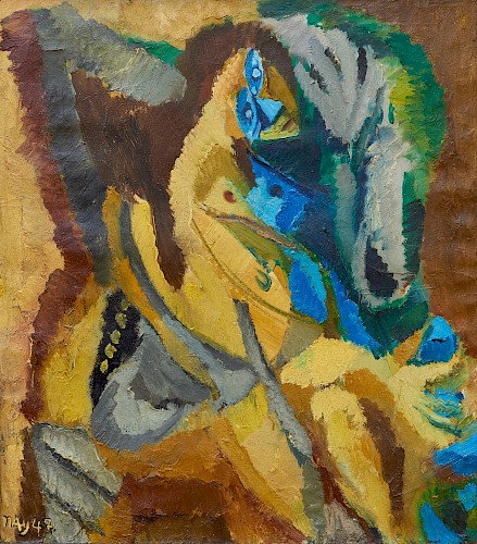 Ernst Wilhelm Nay, Sitzende, 1947, Öl/Leinwand, Inv.-Nr. 1596