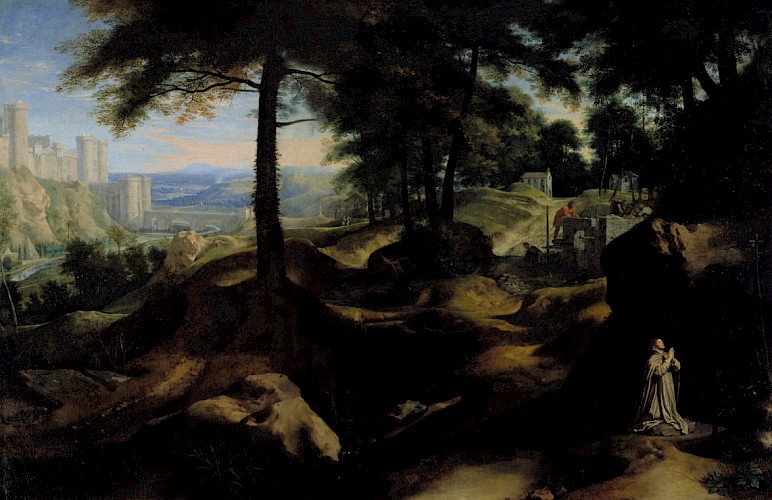 Philippe de Champaigne  (1602-1674) Die Heilige Pelagia im Gebet in der Einöde, um 1656 Öl/Lwd. Inv. Nr. 396