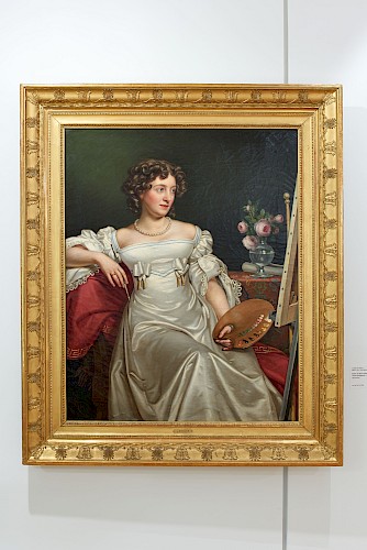 Joseph Karl Stieler, Bildnis der Wiener Malerin Therese Wohlgemuth, 1820, Öl auf Leinwand, 120 x 95 cm, Inv. Nr. DL 2017/69  Dauerleihgabe der Bundesrepublik Deutschland