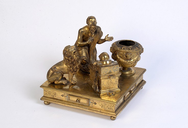 Hieronymus Hack, Schreibzeug des Kurfürsten Wolfgang von Dalberg, 1599, feuervergoldete Bronze, Inv.Nr. KH 1989/113