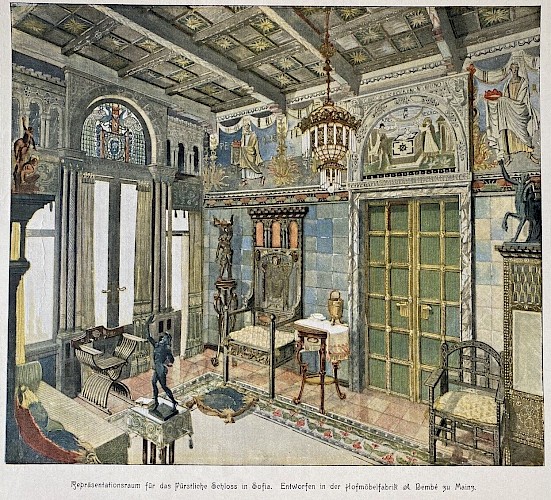 Entwurf für einen Salon im Zaren-Schloss in Sofia (Bulgarien), 1899