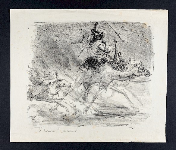 Max Slevogt, Kamelreiter, 1924, Kreidelithografie, GDKE, Landesmuseum Mainz, Inv. Nr. DL SL NL 2025/7