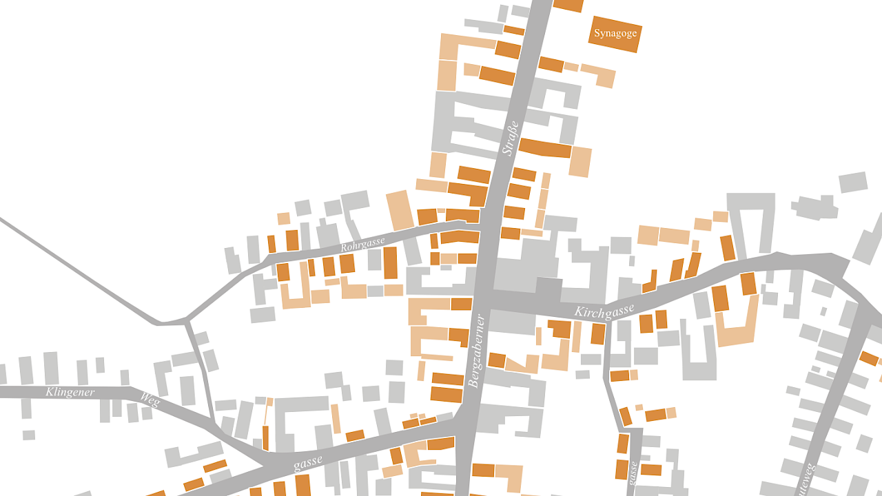 Originalkarte in der Ausstellung; Bild der Karte: © Pfarrer i. R. Ralf Piepenbrink, Projektgruppe ,,Jüdisches Leben in Ingenheim“