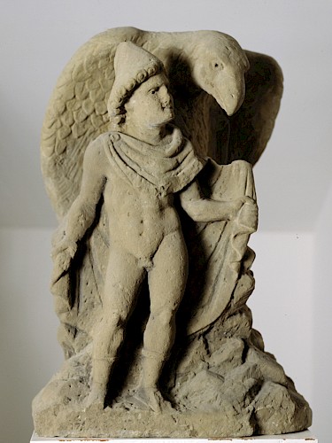 Mainz, Saarstraße, bei der Universität; 2.-3. Jahrhundert. Gelblicher Sandstein. GDKE, Direktion Landesmuseum Mainz